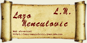 Lazo Menčulović vizit kartica